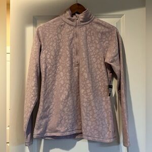 Eddie Bauer Lilac Patterned Half-Zip Fleece Jacket